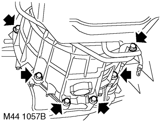 Loosen gearbox multi plug locking ring and disconnect plug.