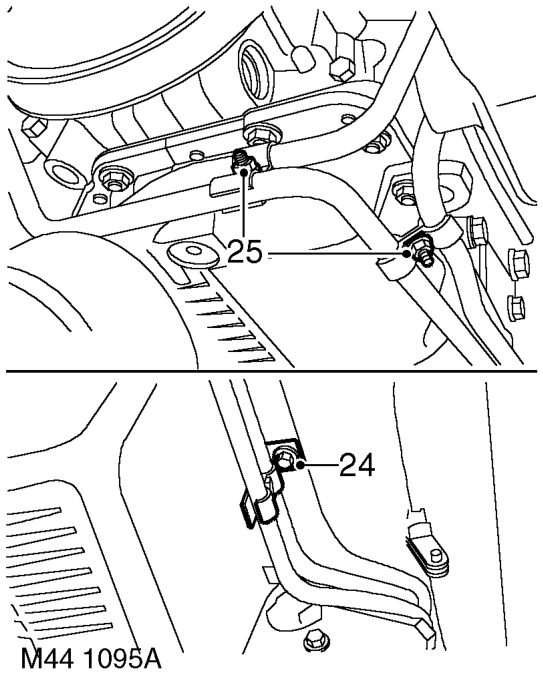 Remove 4 bolts and nut, remove engine RH rear mounting.