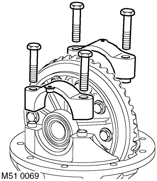 Disassembly – Reference mark bearing caps to aid assembly.