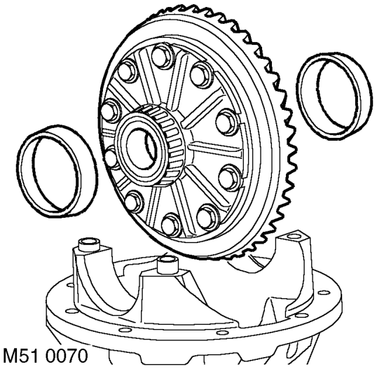 Disassembly – Remove bolts securing bearing caps and remove caps.