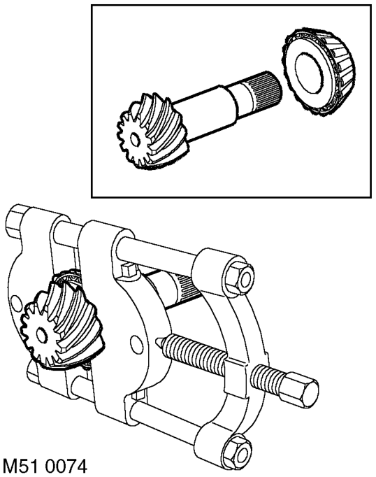 Remove pinion tail bearing shim and record shim size.