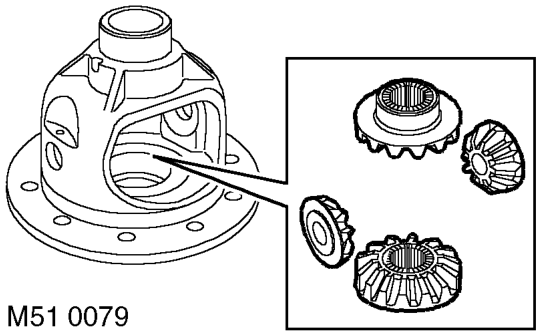 Remove and discard roll pin securing carrier cross shaft and remove cross shaft.