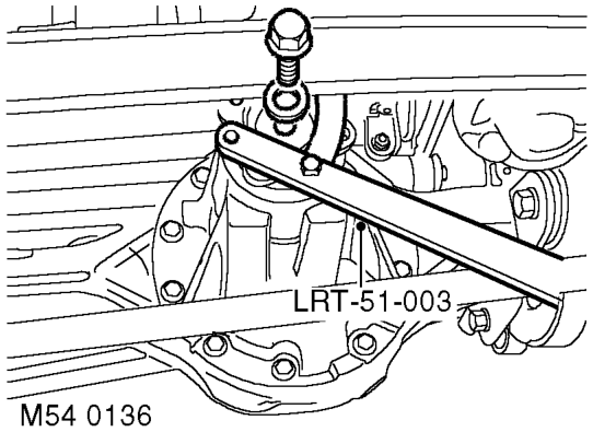 Remove 4 nuts and bolts securing propeller shaft to differential. Release propeller shaft 