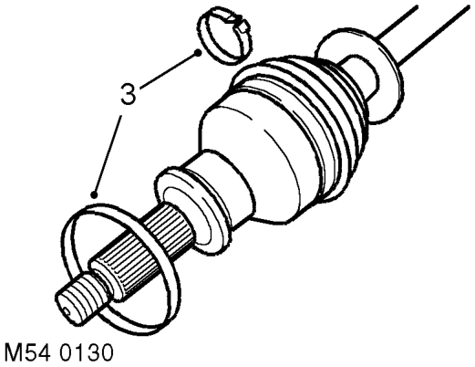 Constant velocity joint - drive shaft – Place drive shaft in vice.