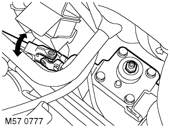 Steering box - check and adjust – With the drop arm held, check for rotational movement at the intermediate shaft universal 
