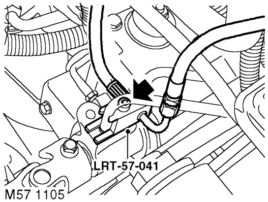 Remove bolt securing pipe clip to steering box. Leaving the feed pipe from PAS reservoir i