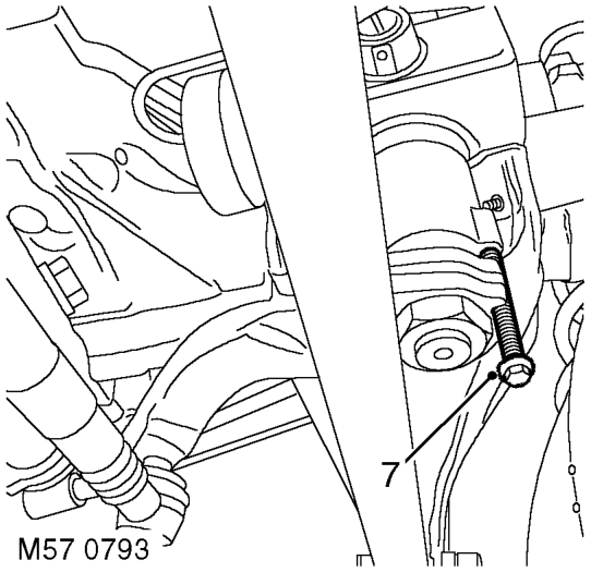 Steering box - rhd - diesel – Ensure steering wheel is centralised, remove key from steering lock and engage column lock