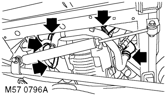 Remove bolt securing PAS pipe bracket to steering box, release pipes and discard 'O' rings