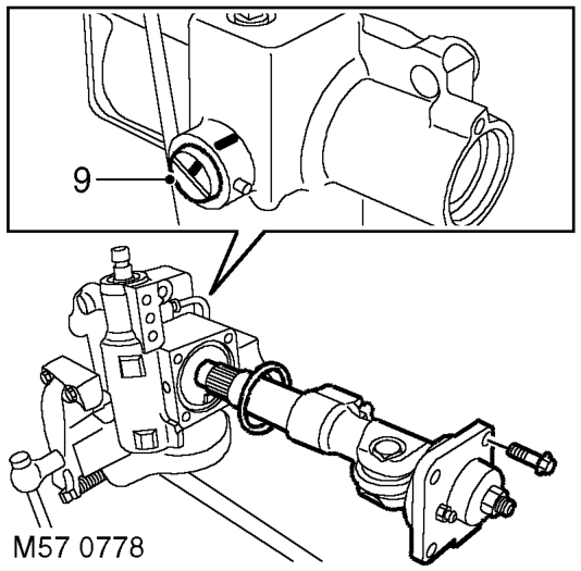 Seal - output shaft - steering box – Remove seal and spacer.