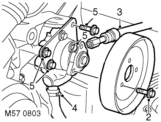 Pump - power steering - diesel – Remove auxiliary drive belt.  CHARGING AND STARTING, REPAIRS, Belt - auxiliary drive.