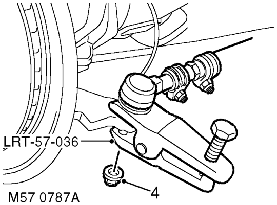 Ball joint - track rod – Remove LH front road wheel.