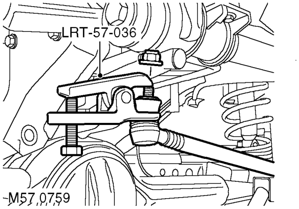 Drag link – Remove 2 nuts securing drag link to drop arm and steering knuckle.