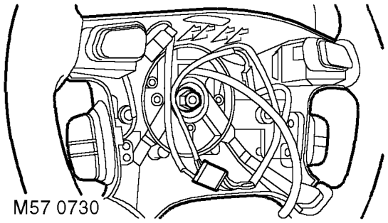 Steering wheel – Remove drivers airbag.  RESTRAINT SYSTEMS, REPAIRS, Airbag module - drivers.