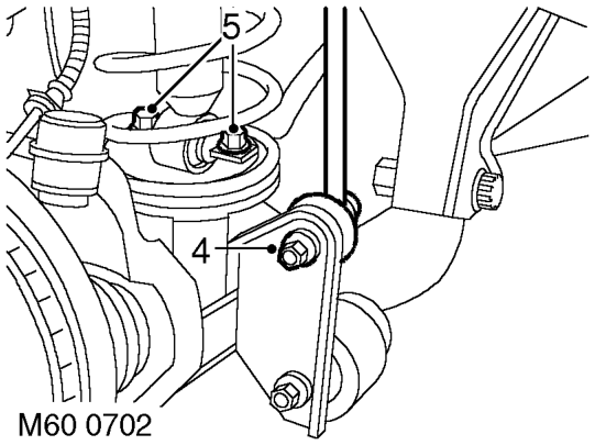 Ball joint - upper - steering knuckle – Support the front axle on stands.