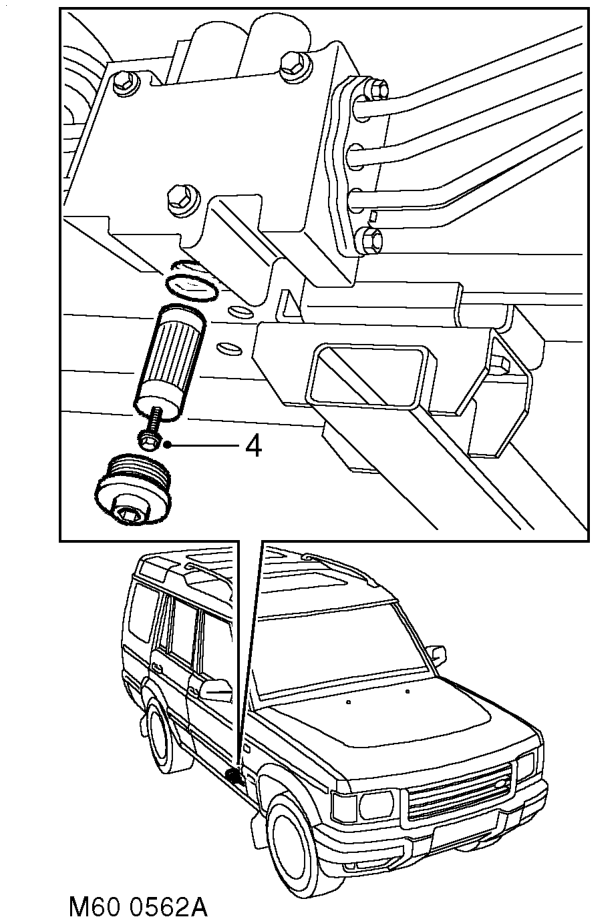 Position container to collect fluid spillage.