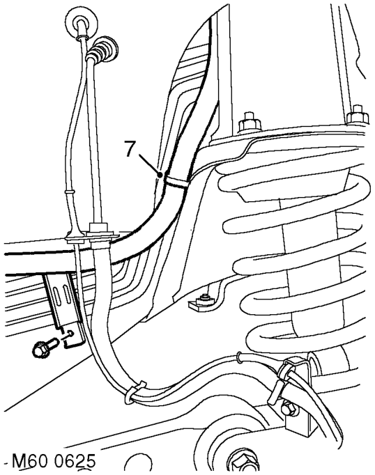 Remove bolt securing pipe clamp to chassis and remove clamp.