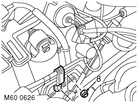 Release harness strap from suspension turret and position harness aside.
