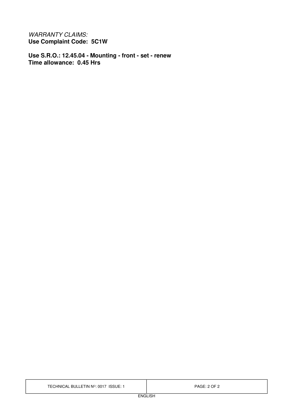 Engine Noise/Vibration - Engine Mounting Degradation – bulletin page 2