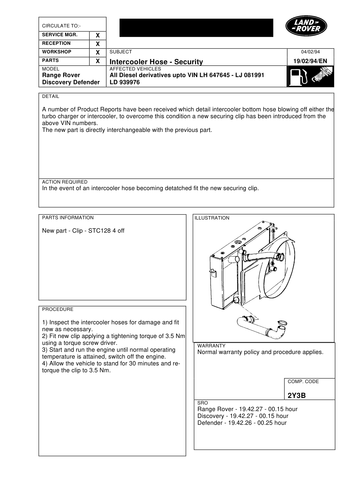 Intercooler Hose-Security – bulletin page 1