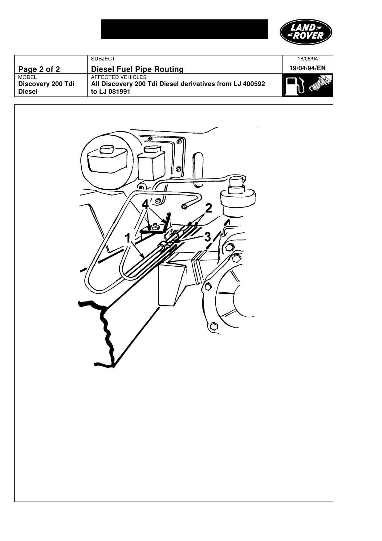 Diesel Fuel Pipe Routing – bulletin page 2