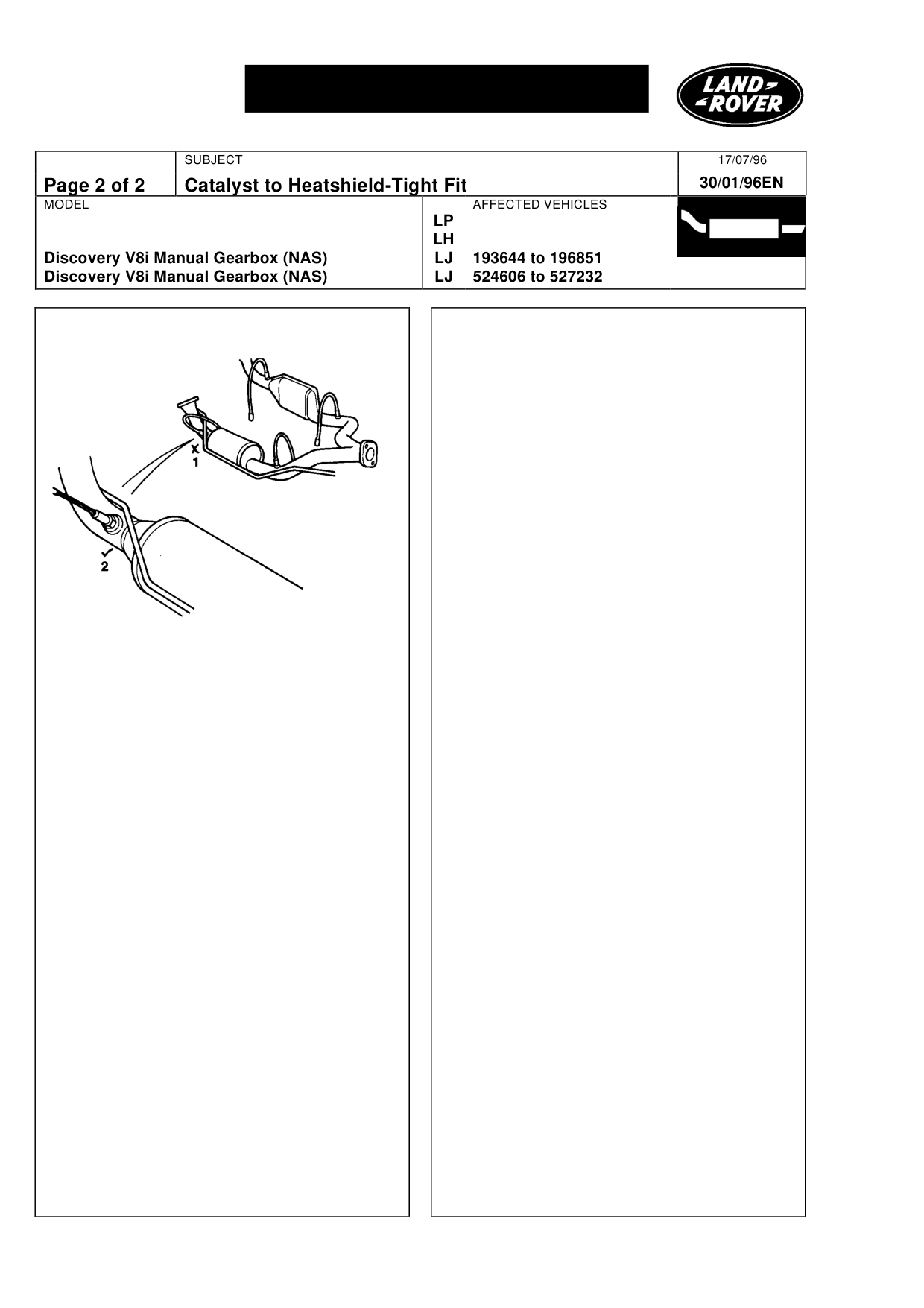 Catalyst To Heatshield Tight Fit – bulletin page 2