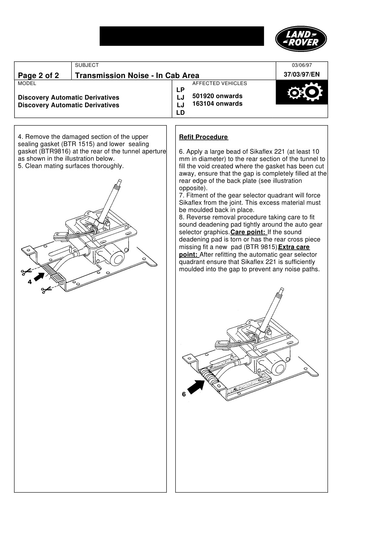 Transmission Noise In Cab Area – bulletin page 2
