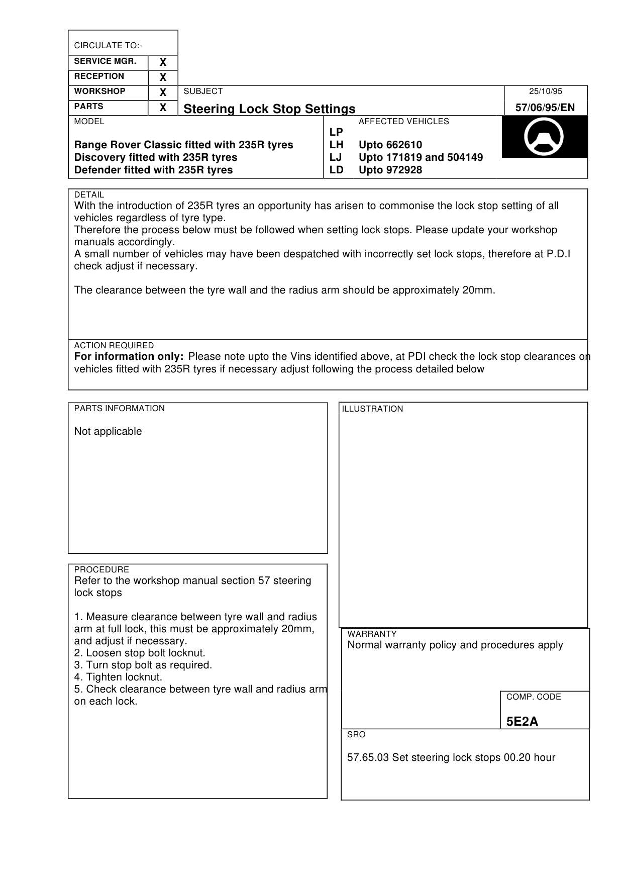 Steering Lock Stop Settings – bulletin page 1