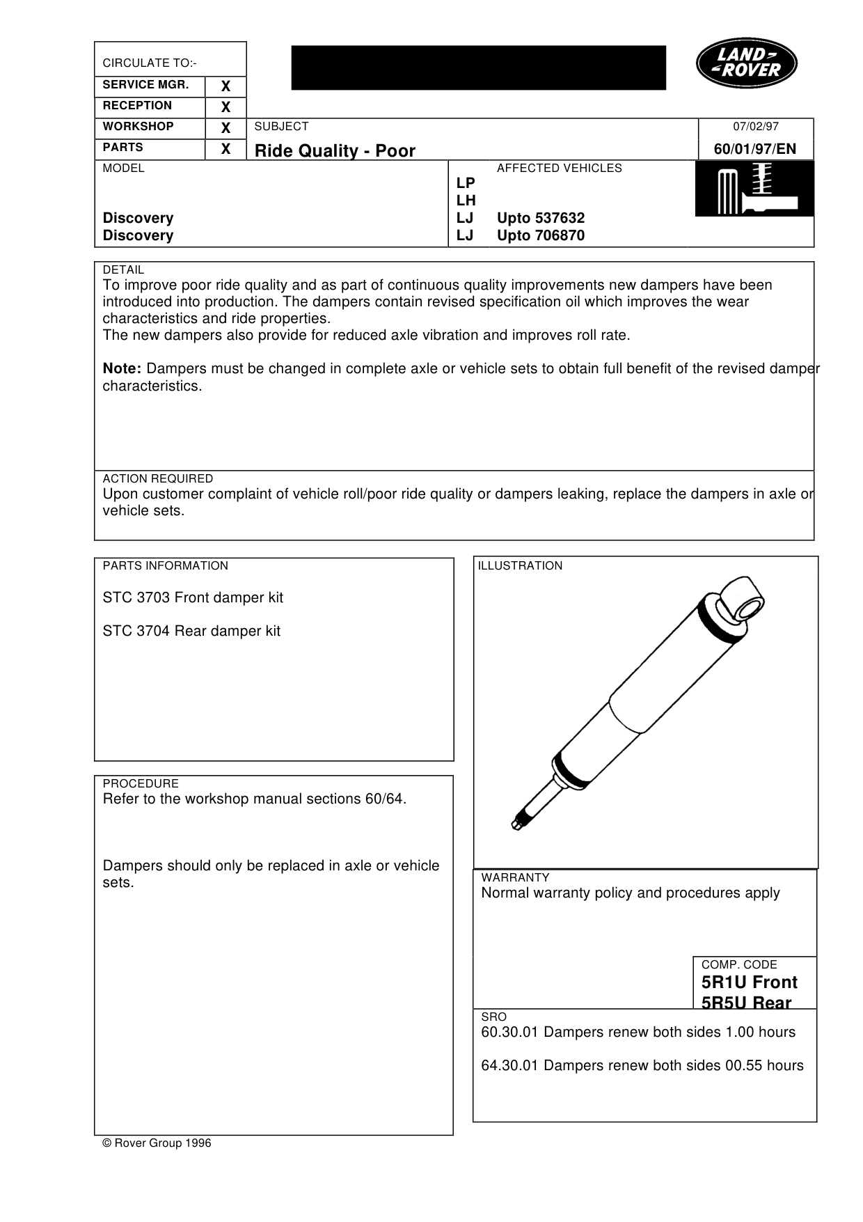 Ride Quality - Poor – bulletin page 1