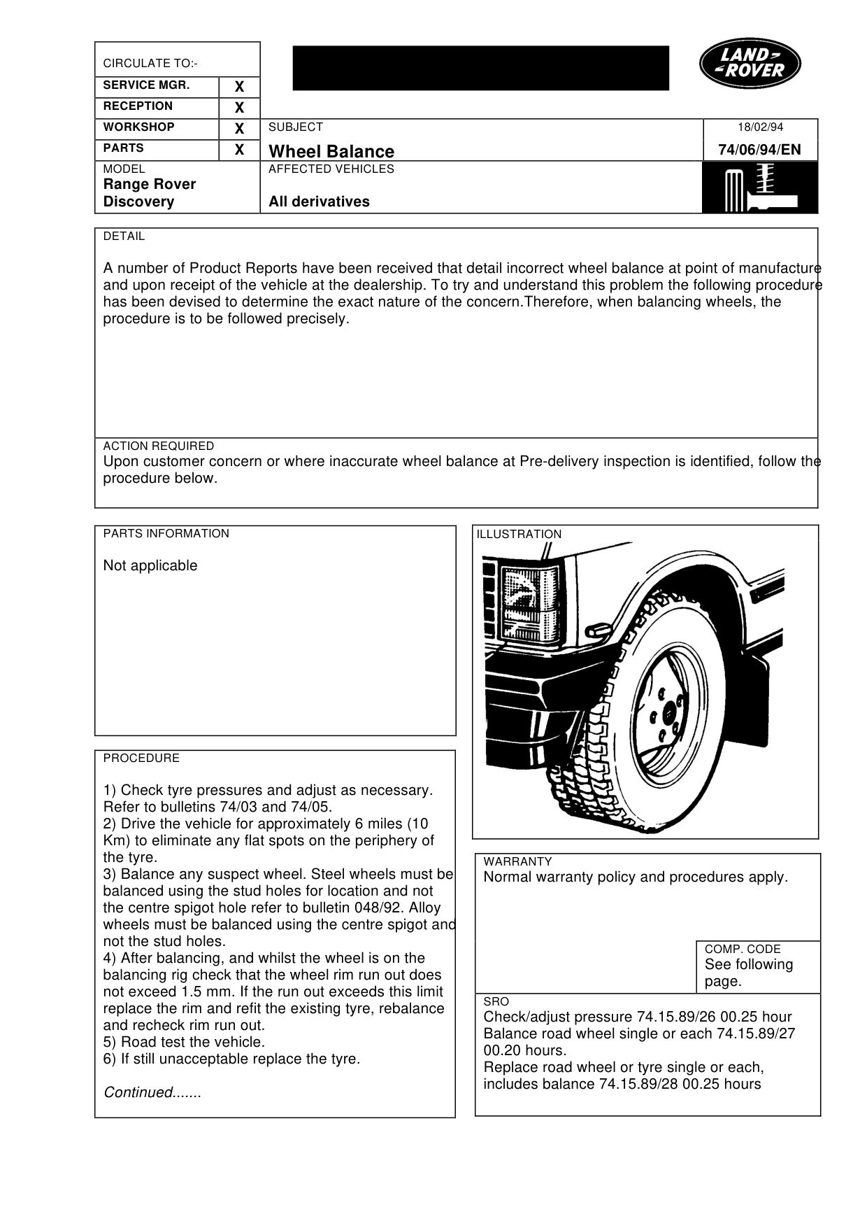 Wheel Balance – bulletin page 1