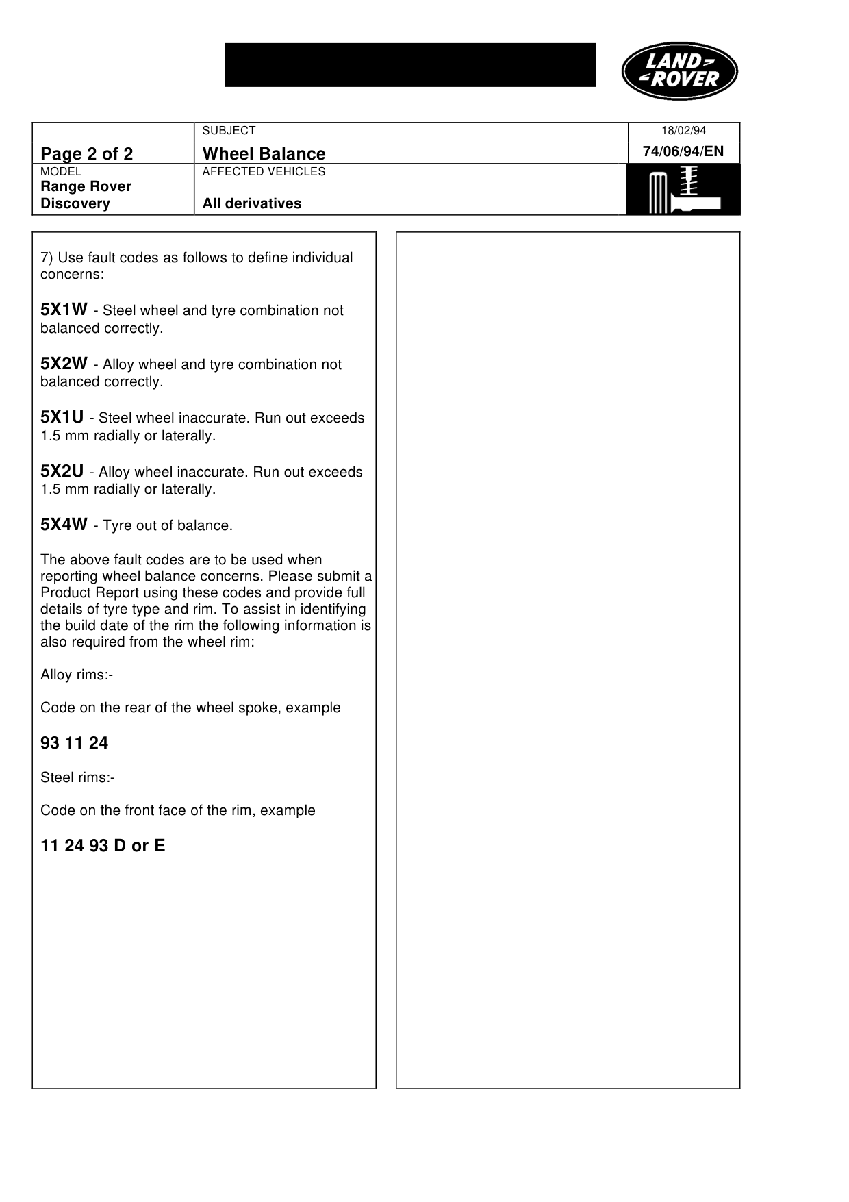 Wheel Balance – bulletin page 2