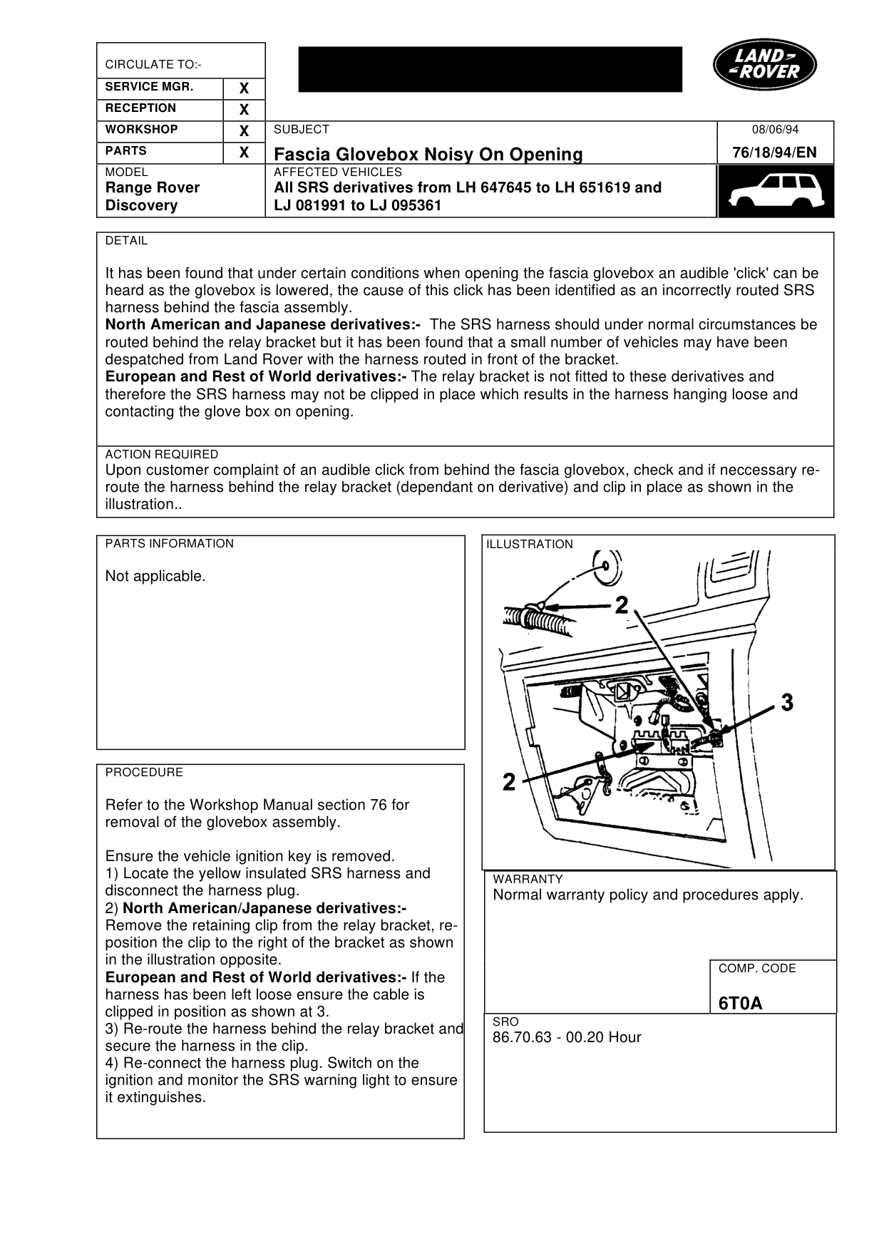 Fascia Glovebox Noisy On Opening – bulletin page 1
