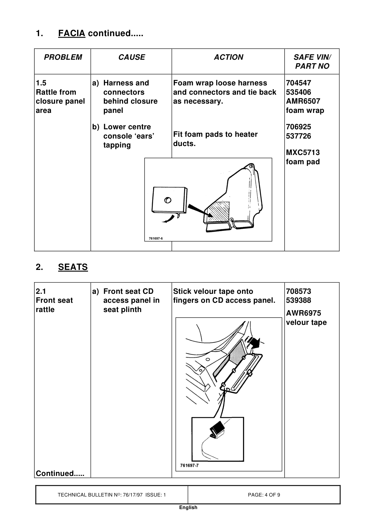 Body Interior Squeaks And Rattles – bulletin page 4
