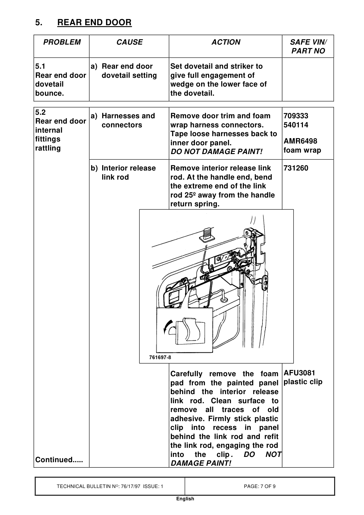 Body Interior Squeaks And Rattles – bulletin page 7