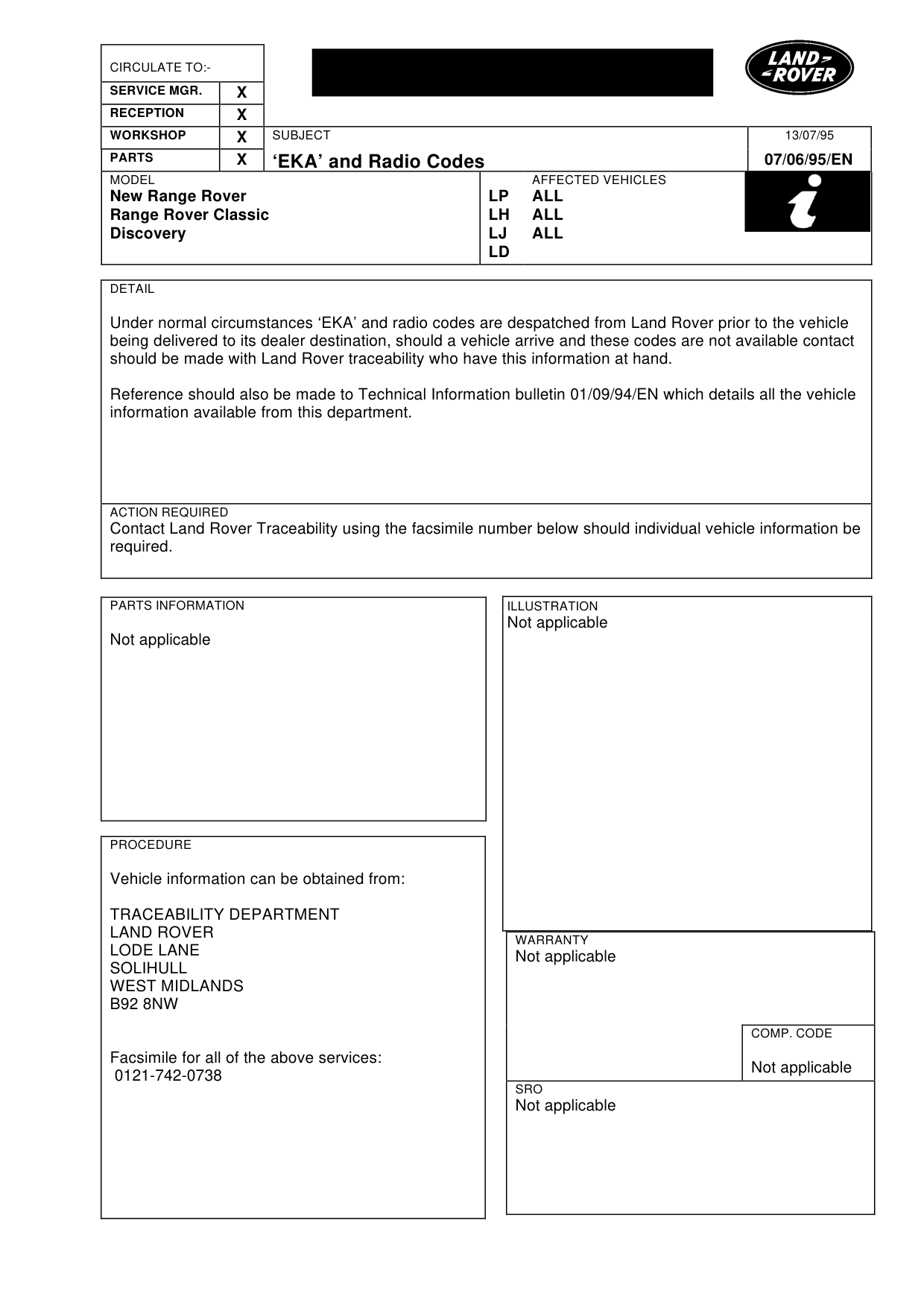 'Eka' And Radio Codes – bulletin page 1