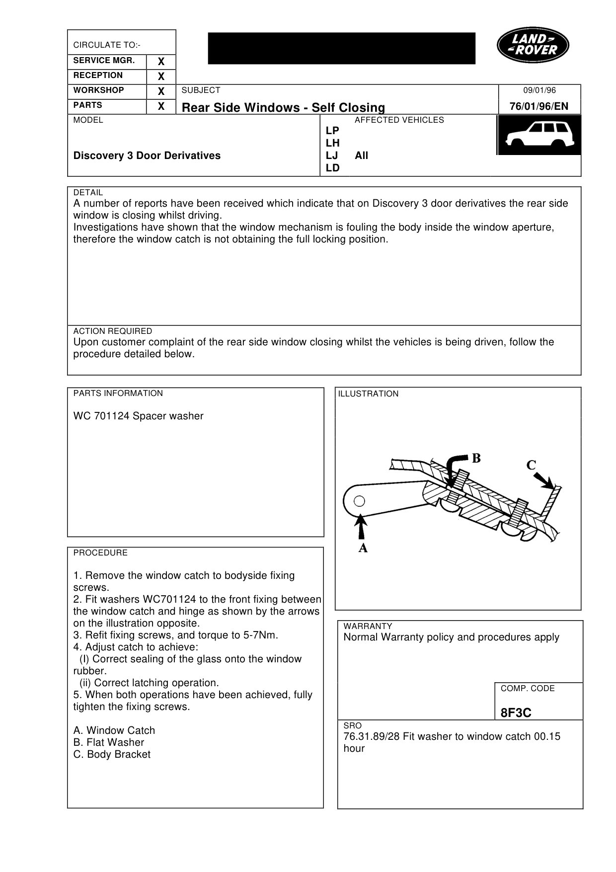Rear Side Windows- Self Closing – bulletin page 1