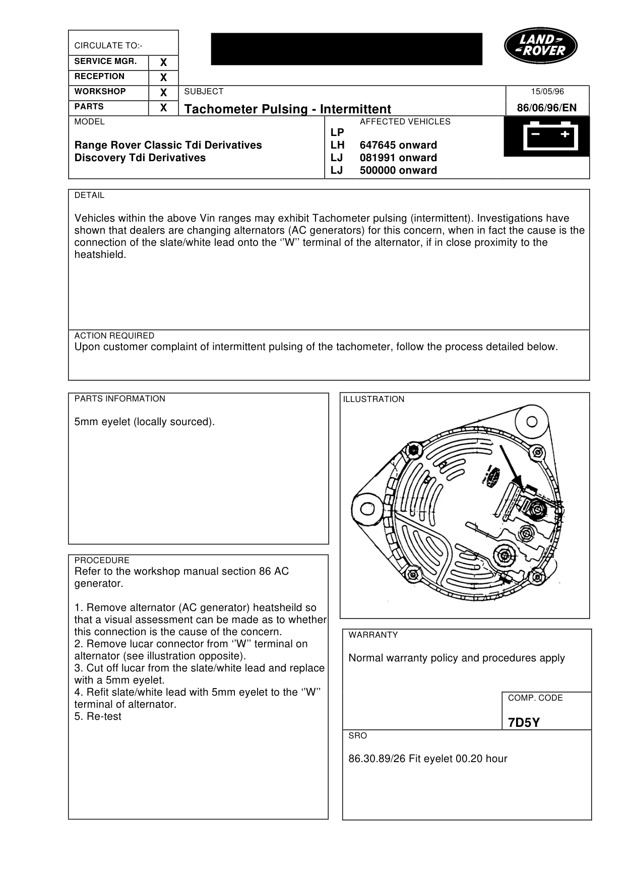 Tachometer Pulsing-Intermittent – bulletin page 1