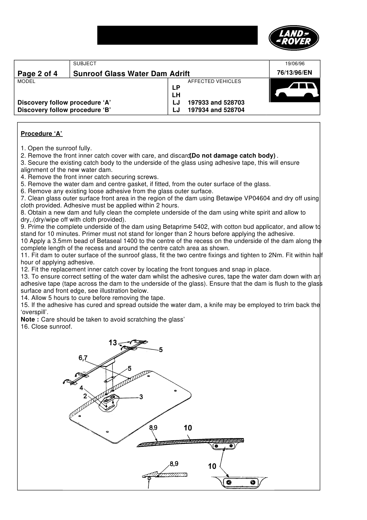 Sunroof Glass Water Dam Adrift – bulletin page 2