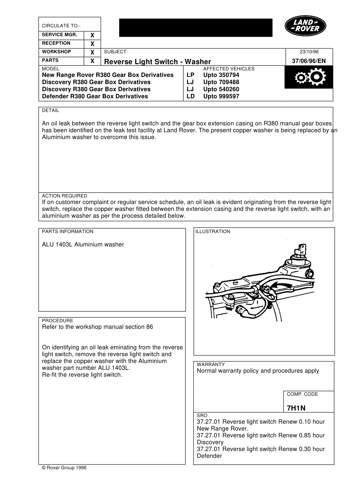 Reverse Light Switch - Washer – bulletin page 1