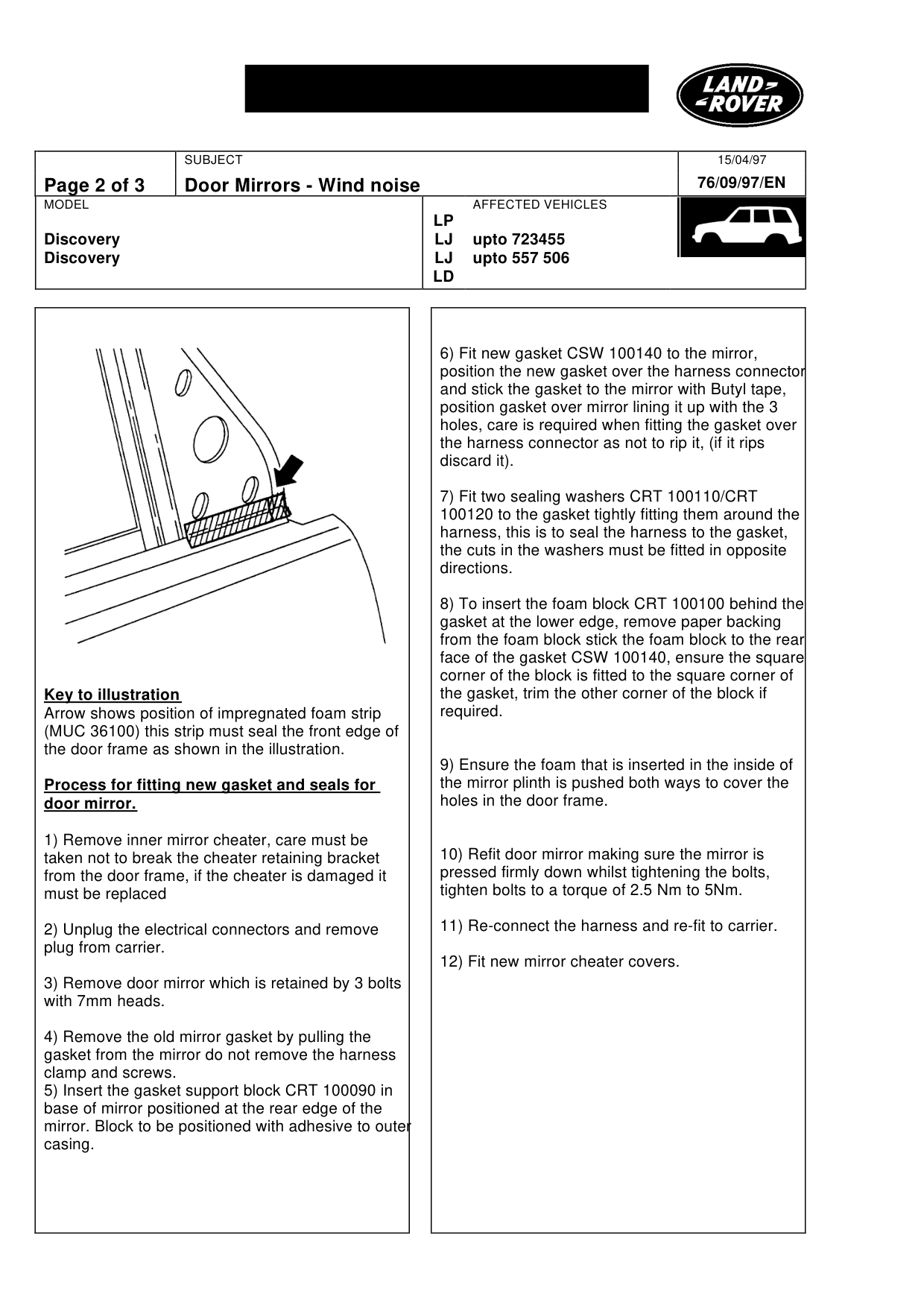 Door Mirrors - Wind Noise – bulletin page 2
