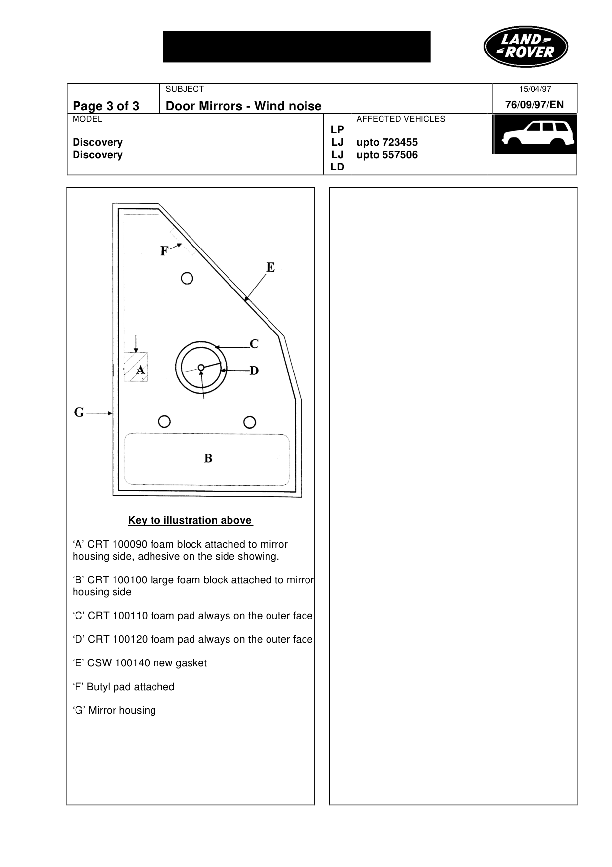 Door Mirrors - Wind Noise – bulletin page 3
