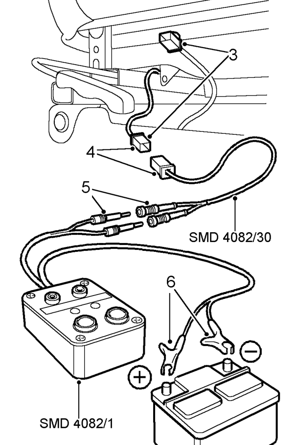 Deployment of pre-tensioner – Slide seat fully rearwards to access pre-tensioner harness connector.