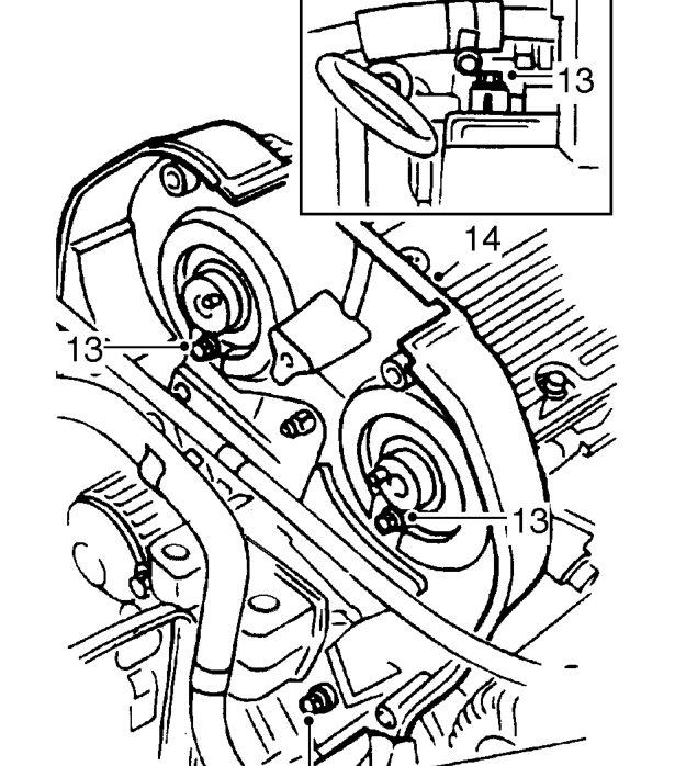 All engines – Remove 2 camshaft gears.