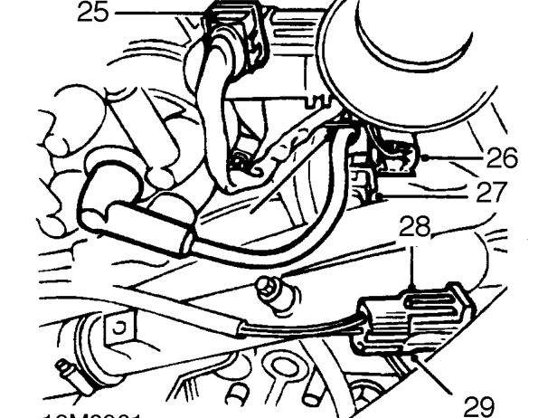 Disconnect multiplug from engine coolant temperature gauge sensor.
