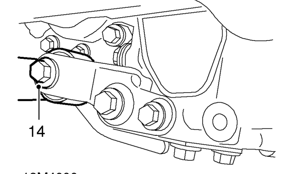 Remove bolt securing engine earth lead to gearbox and position earth lead aside.
