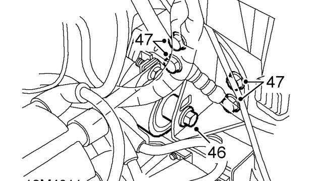 All models – Remove bolt securing mounting bracket to tie rod and remove mounting bracket.