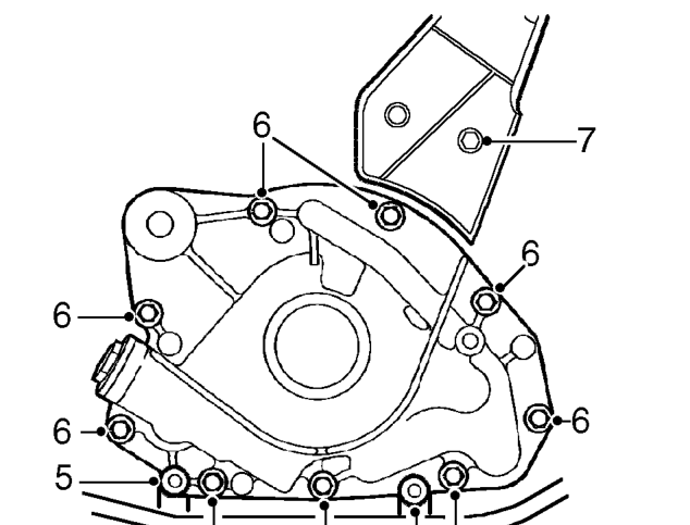 Pump - engine oil – Remove PAS drive belt auto tensioner.