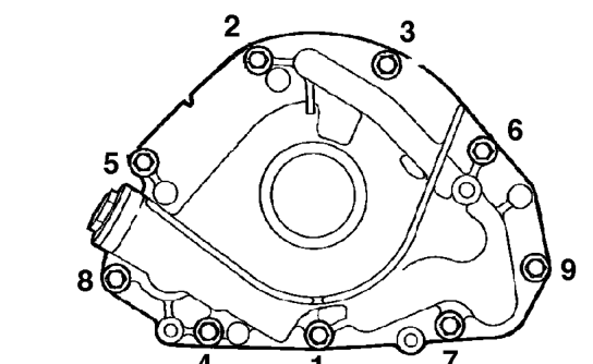 Pump - engine oil – Release rear cover to facilitate oil pump fitting.