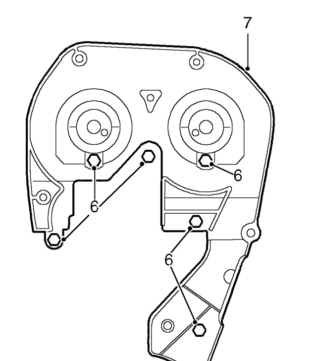 Cover - inner - timing belt – Remove camshaft gears.