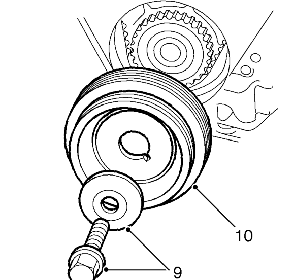 Cover - timing belt - front lower – Remove alternator drive belt. See ELECTRICAL, Repairs.
