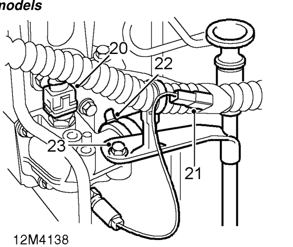 All models – Remove alternator upper fixing bolt.